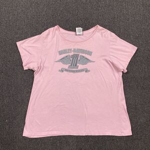 Harley Davidson T Shirt Women’s Short Sleeve Tee Springfield IL Pink Size 3X